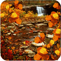 Autumn Waterfall Leaves Live wallpaper
