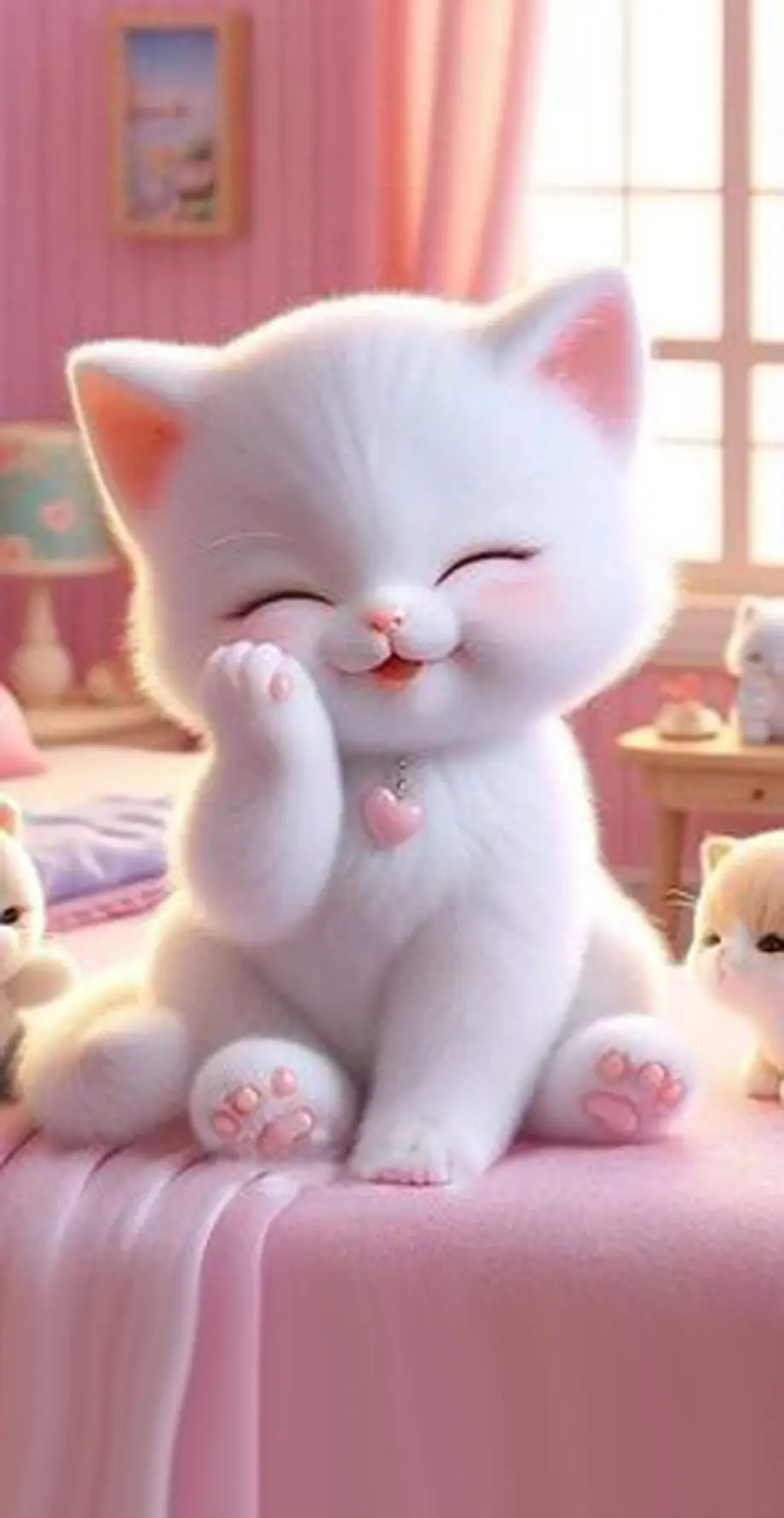 Cute Cat White Cool Wonderful Wallpaper background