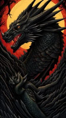 Dragon Black and red Asian Amazing Wallpaper idea