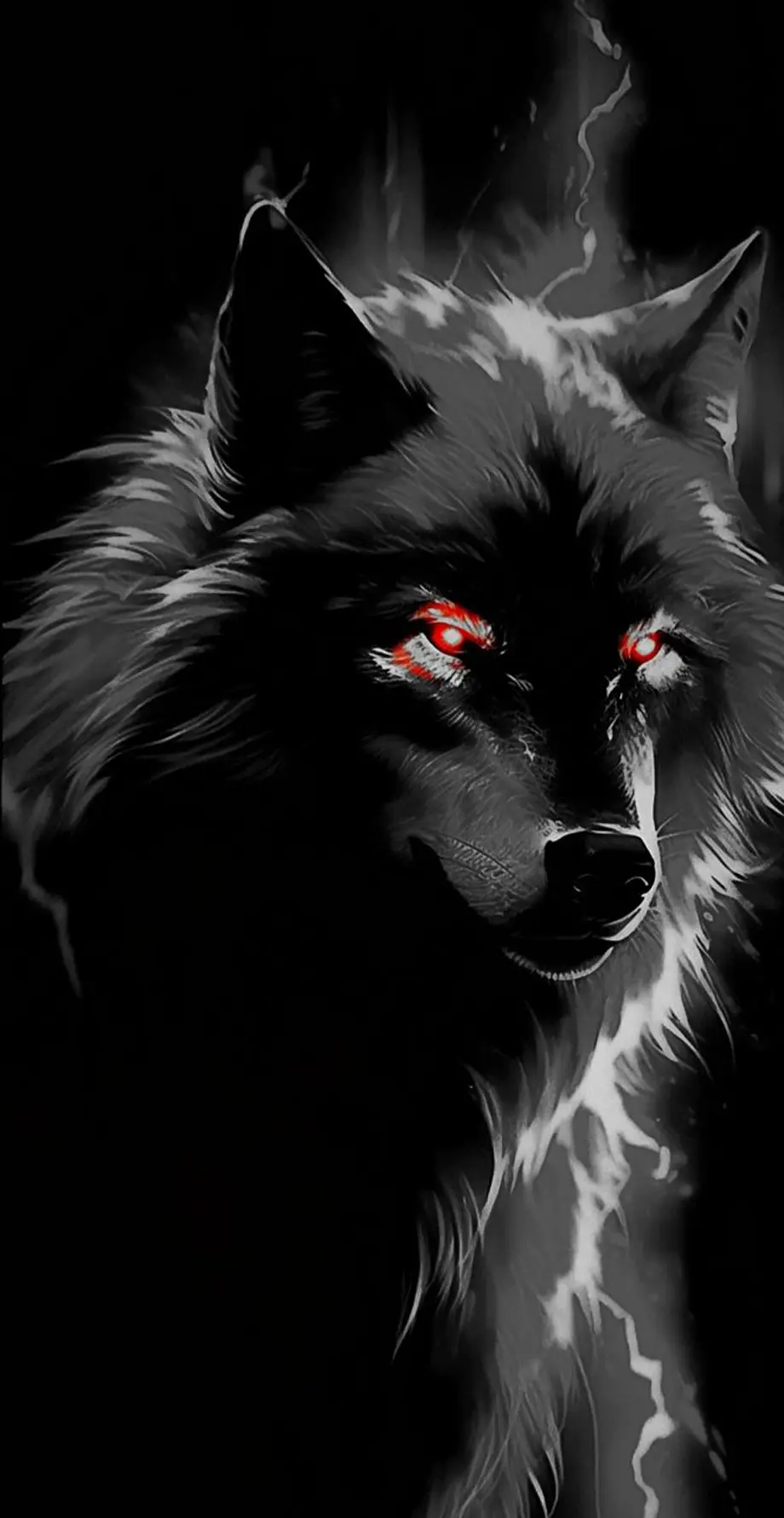 Wolf Black Realistic Cute Background