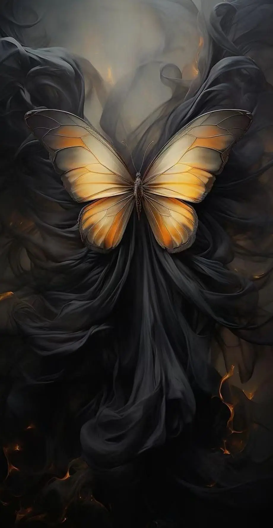 Butterflies Black Modern Top Background picture