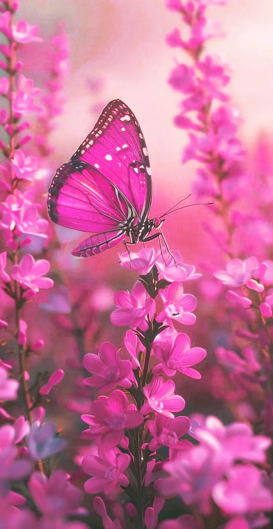 Butterflies Pink Delicate Cute Wallpaper picture