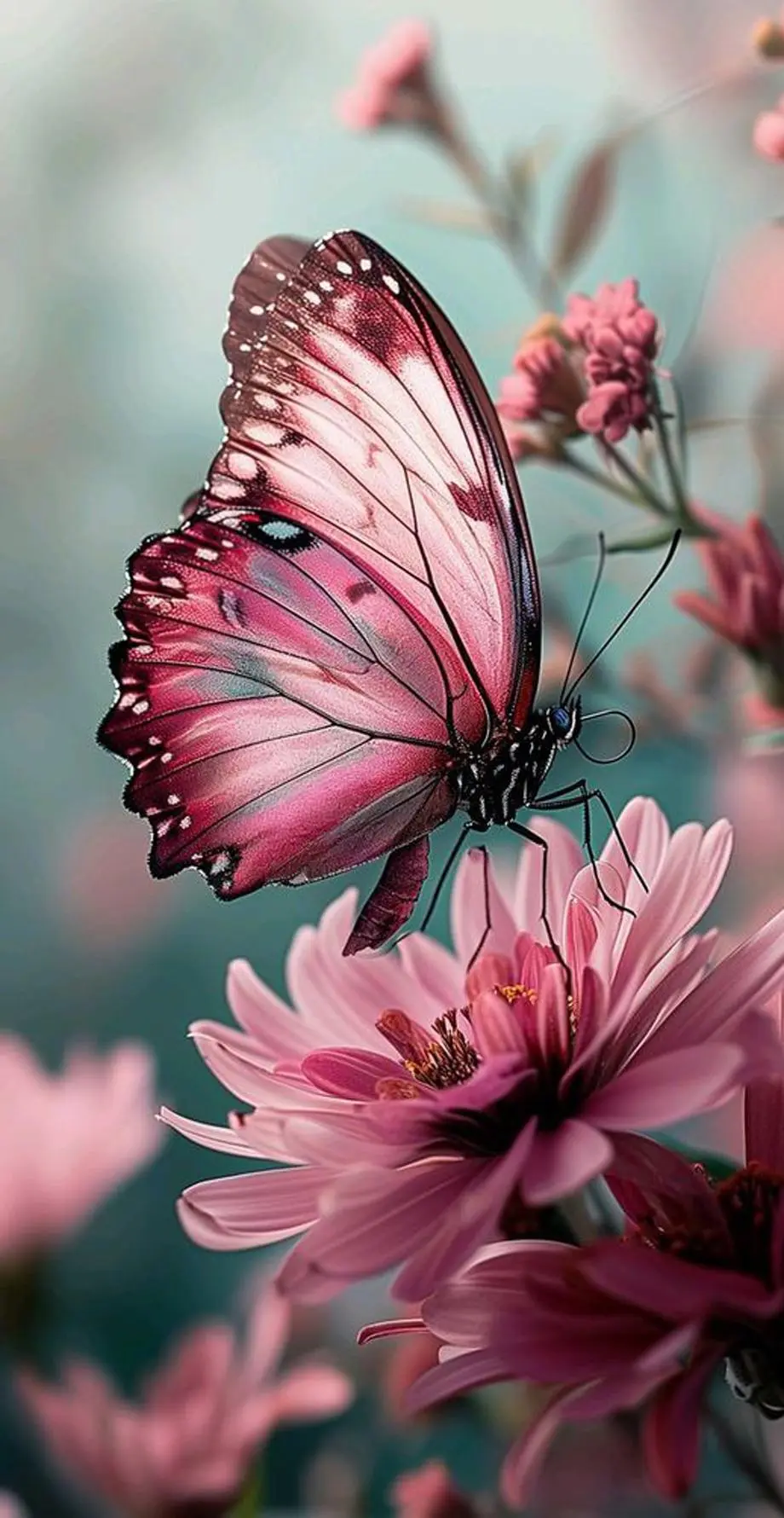 Butterfly Pink Gentle Nice Wallpaper idea