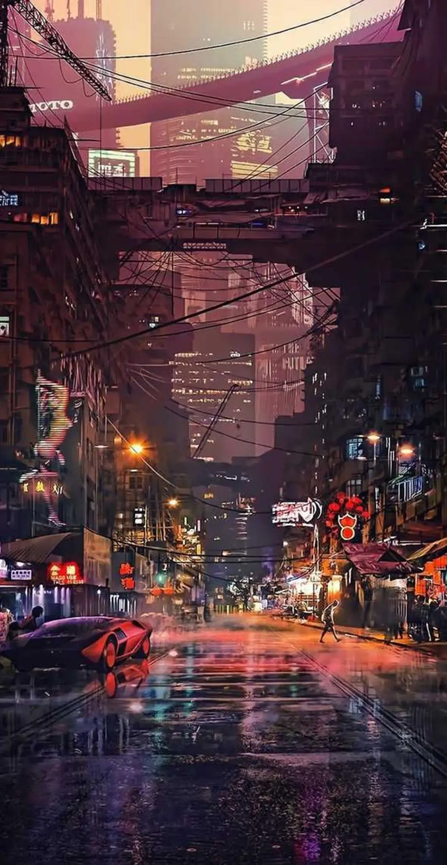 City Cyberpunk Theme Top Wallpaper background