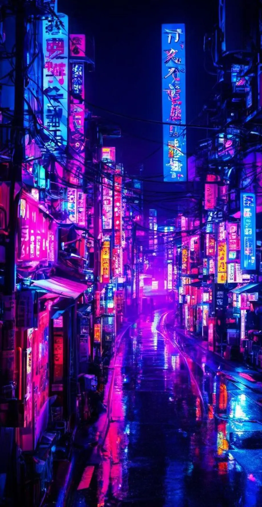 City Neon Lights Wonderful Background idea