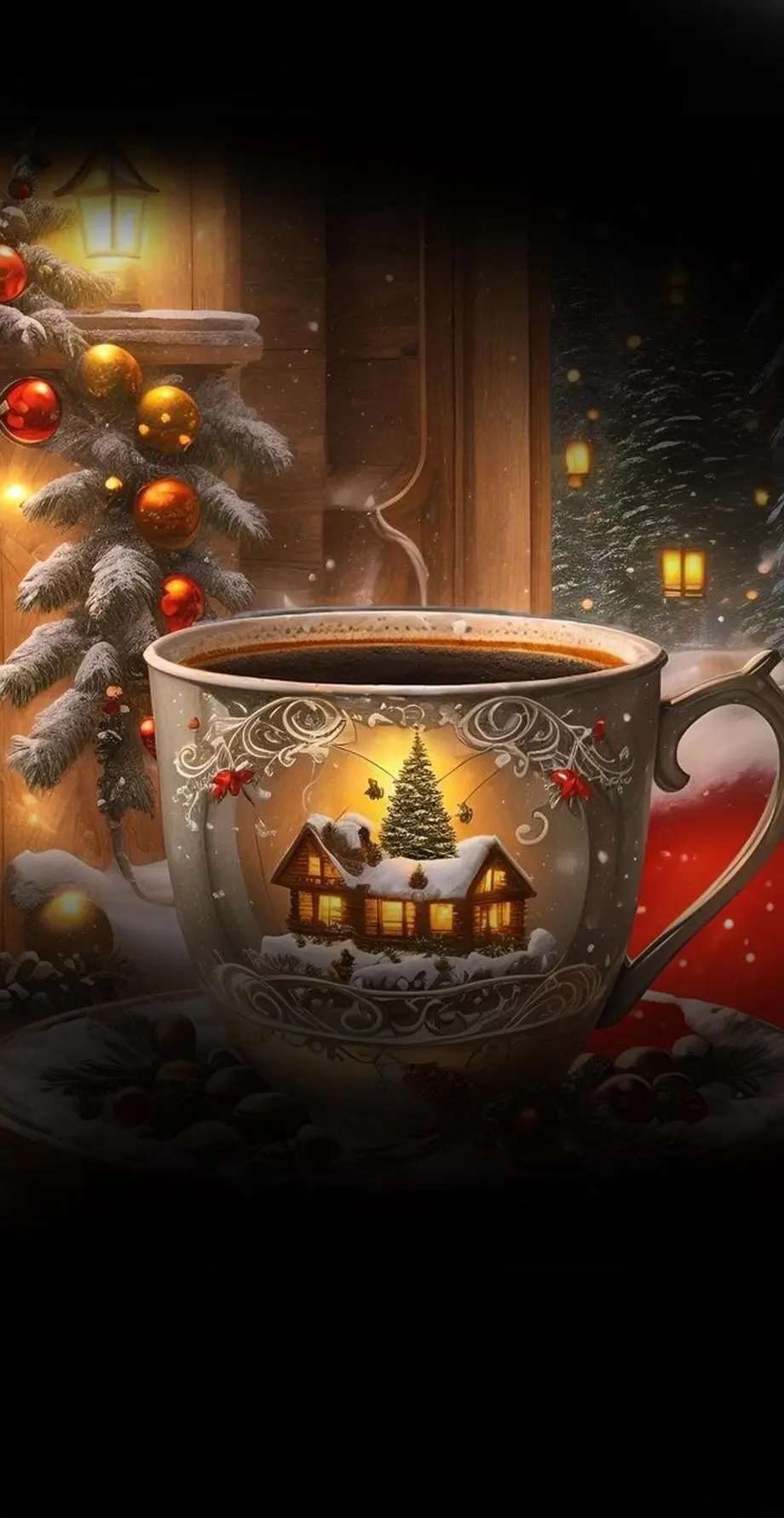 Coffee Christmas Cute Cool Wallpaper