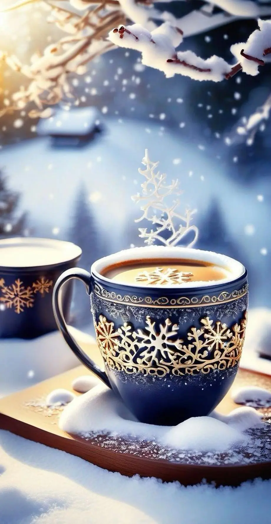 Coffee Christmas Fantasy Amazing Wallpaper background