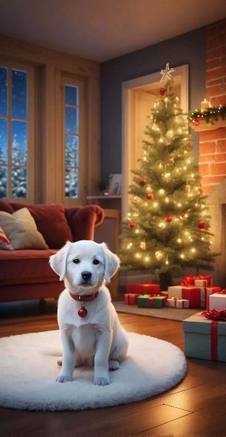 Cristmas Dogie Theme Cute Background