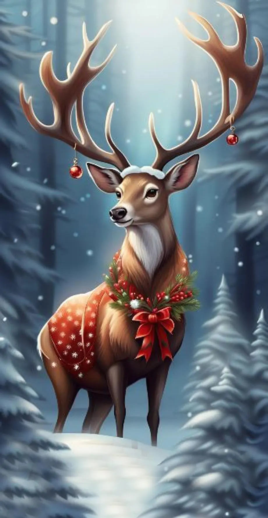 Deer Christmas  Excellent Wallpaper