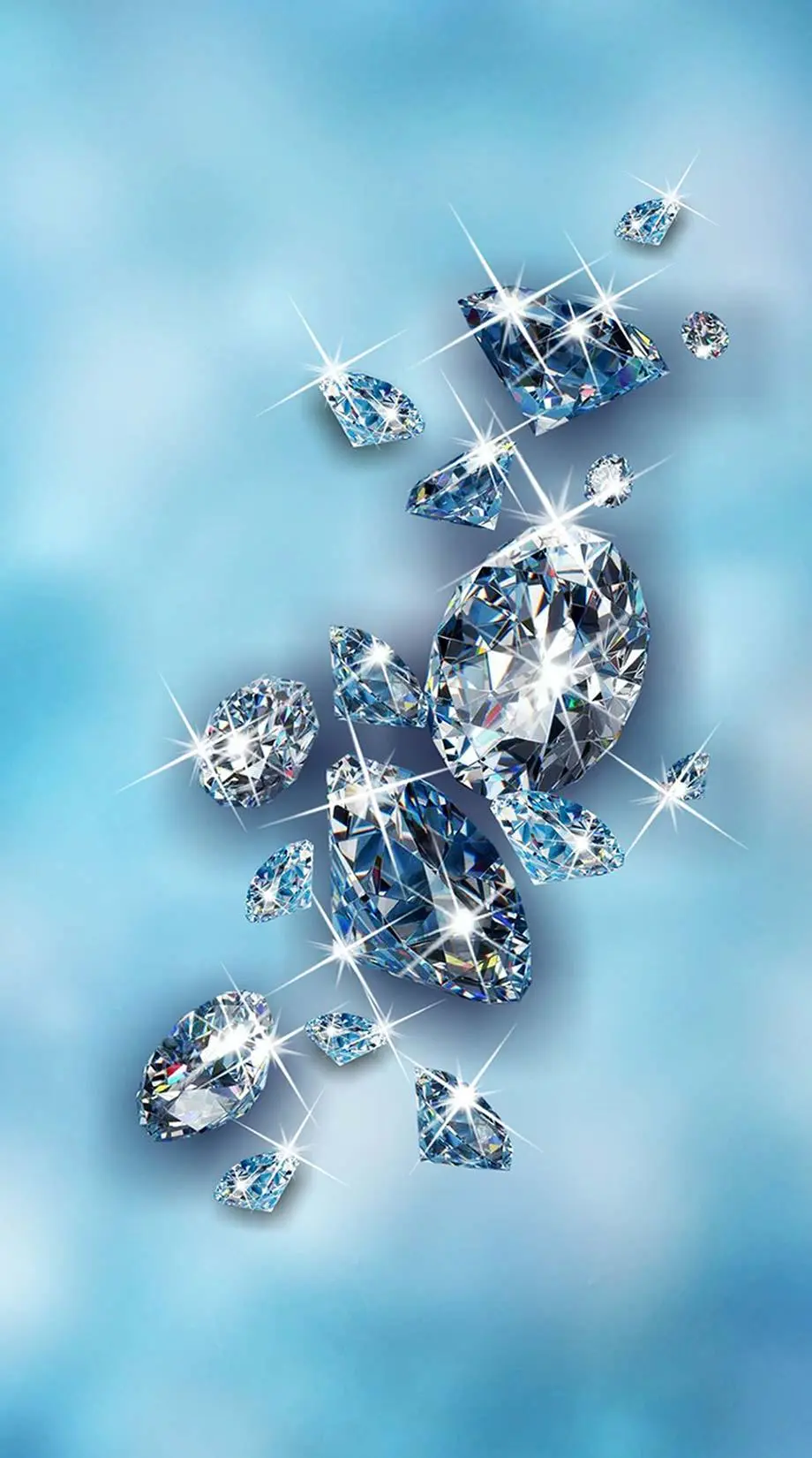 Diamonds Blue Sparkling Beautiful Wallpaper background