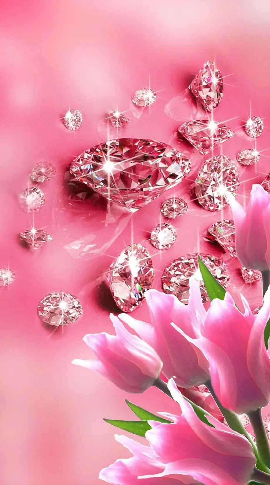 Diamonds Flowers Neat Wonderful Background