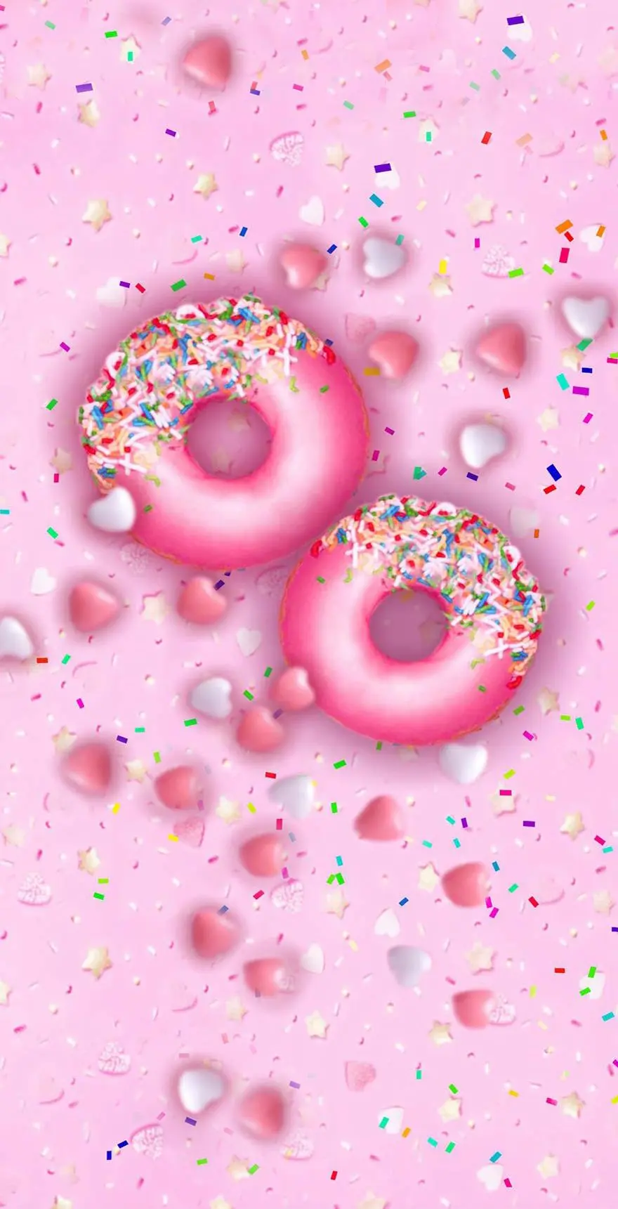 Donuts Pink Aesthetic Cute Wallpaper background