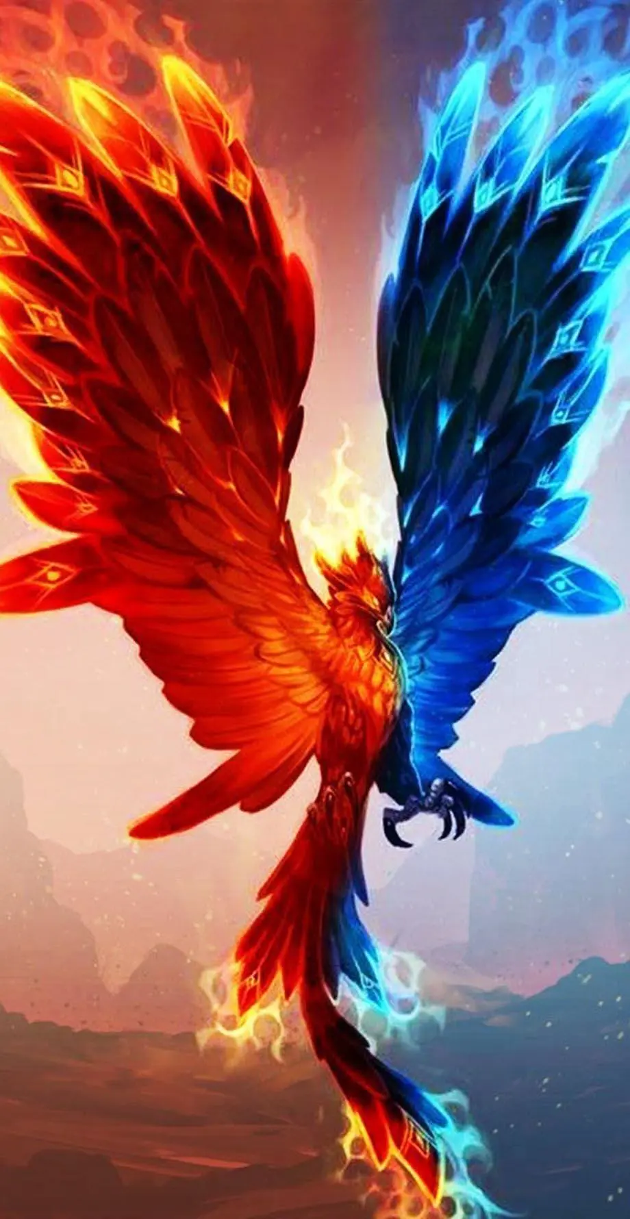 Fire Birds Creature Awesome Background