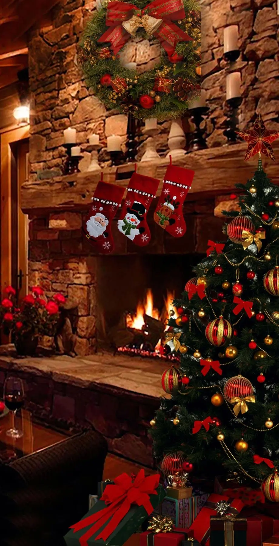 Fireplace Xmas Awesome Perfect Wallpaper