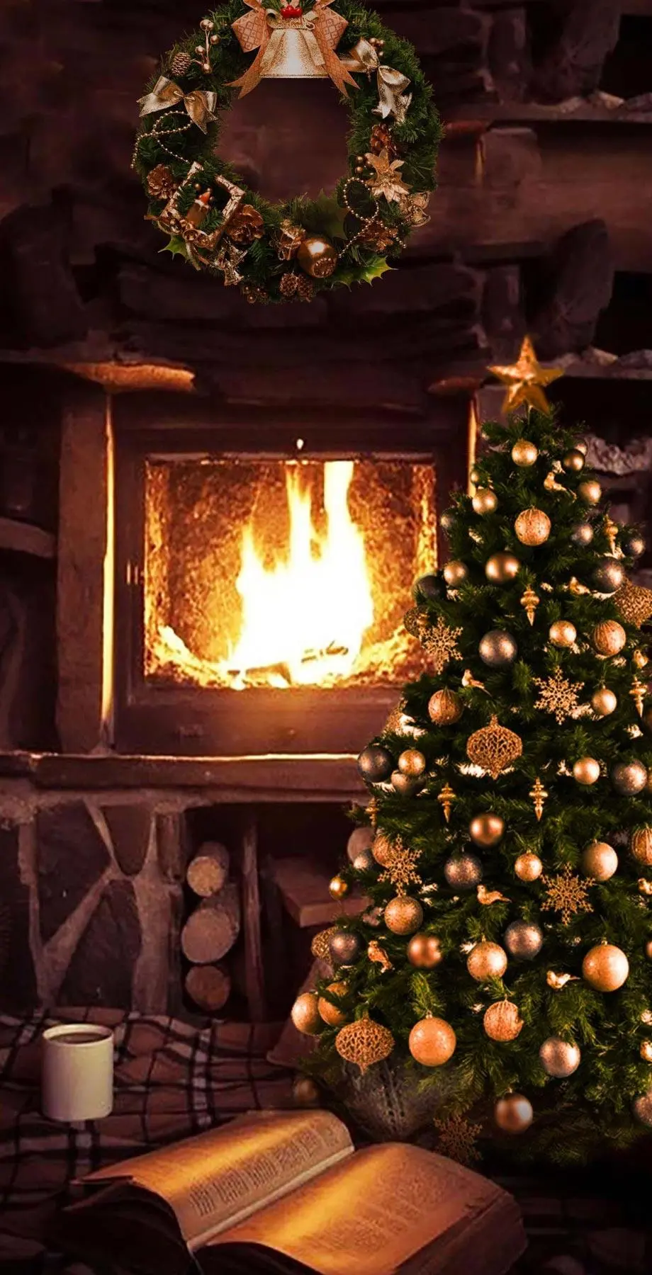 Fireplace Xmas Collection Amazing Wallpaper picture