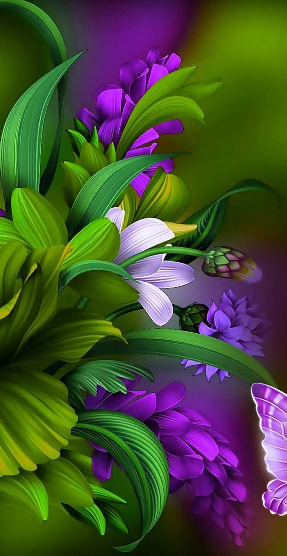 Flowers Green Pretty Top Wallpaper idea