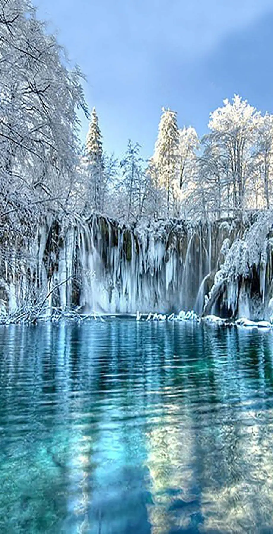 Waterfall Winter Wonderful Beautiful Wallpaper picture