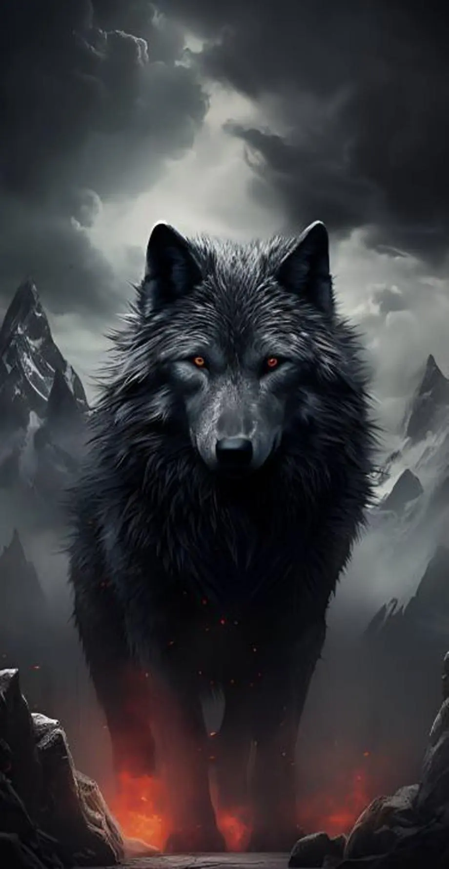 Wolves Black Realistic Wonderful Wallpaper background