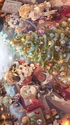 Christmas Anime Design Awesome Wallpaper