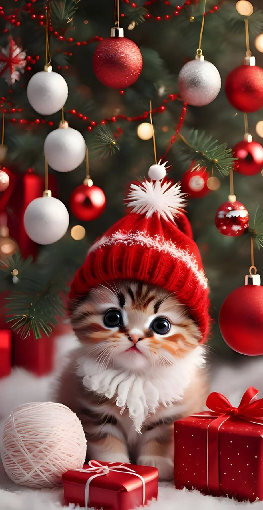 Christmas Cat Refined Excellent Background picture