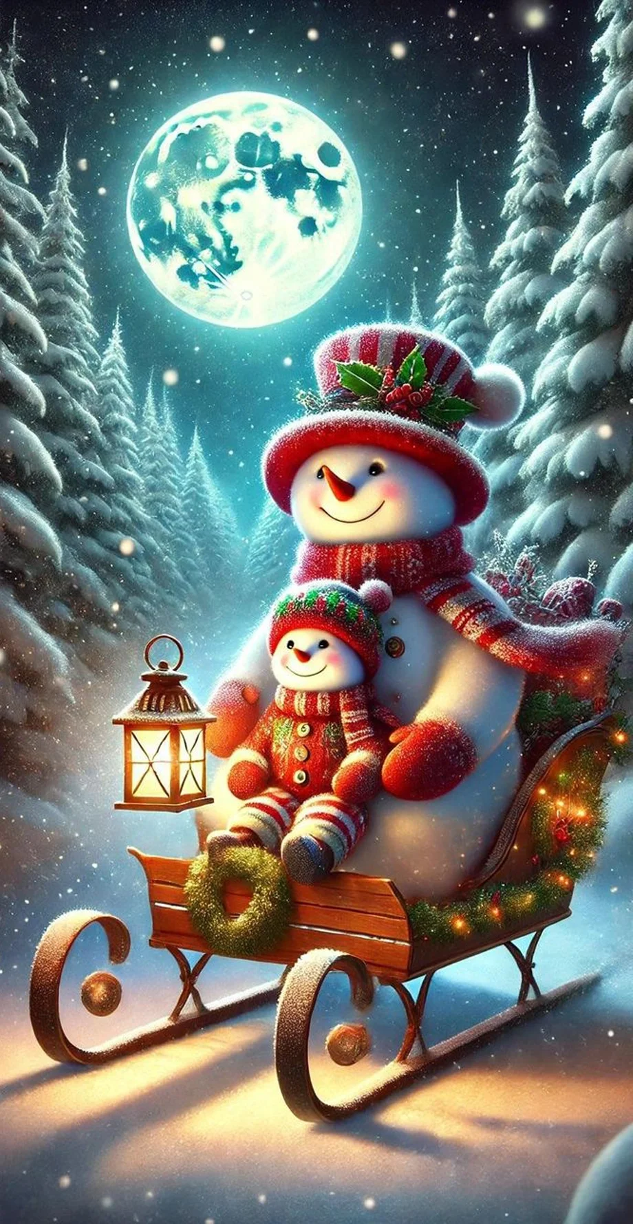 Christmas Snowman Beautiful Great Background