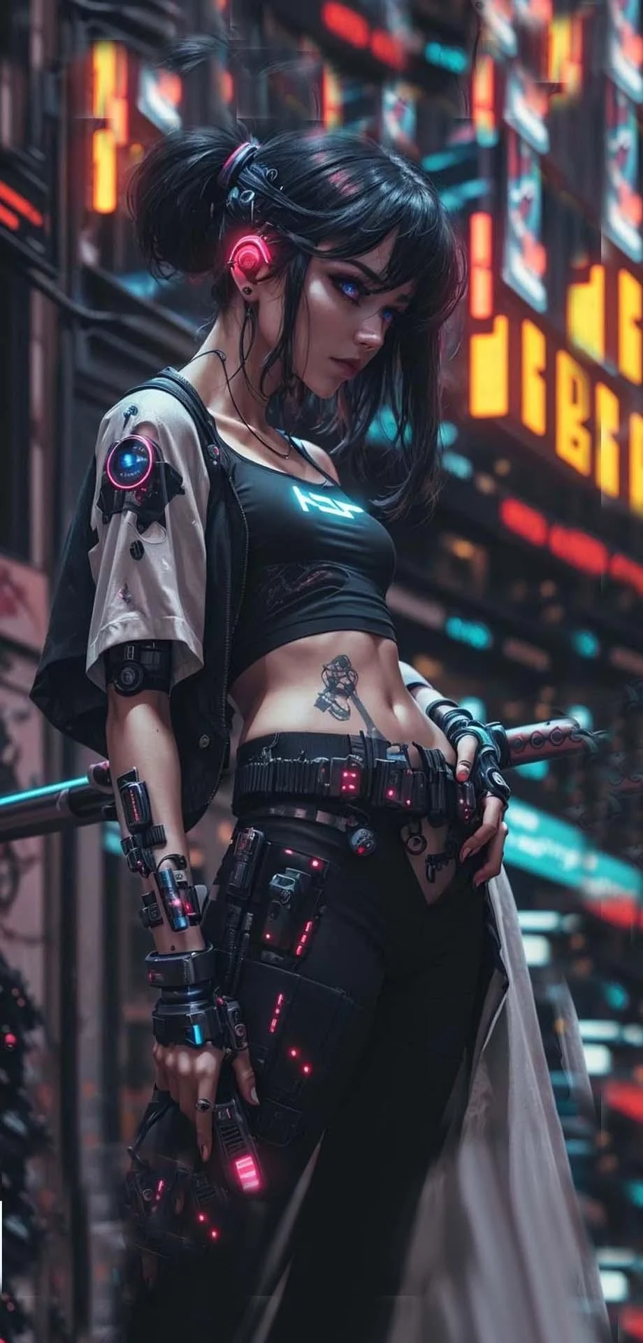 Cyberpunk Female Aesthetic Great Design Amazing Lockscreen 4K Wallpaper Wallpaper, new iphone background, i Phone 14 pro max  wallpaper, i Phone 10 wallpaper, Samsung galaxy, Samsung galaxy s8 wallpaper background, HUAWEI wallpaper background, for desktop, for PC, for computer